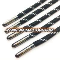 wholesale garment accessory custom logo polyester cord with metal aglets